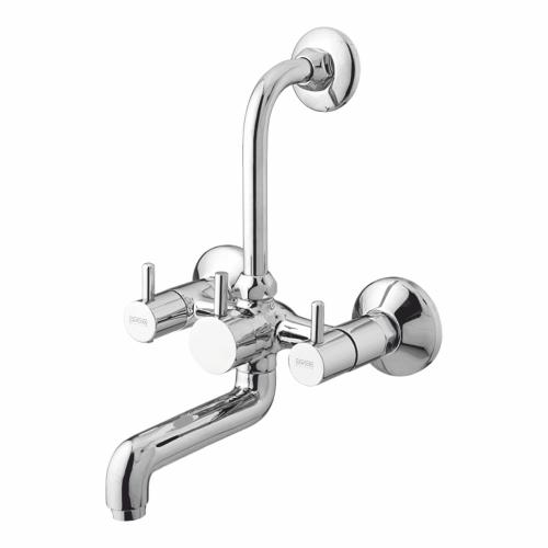 Wall Mixer with Provision for Overhead Shower with L-Bend Pipe Chrome